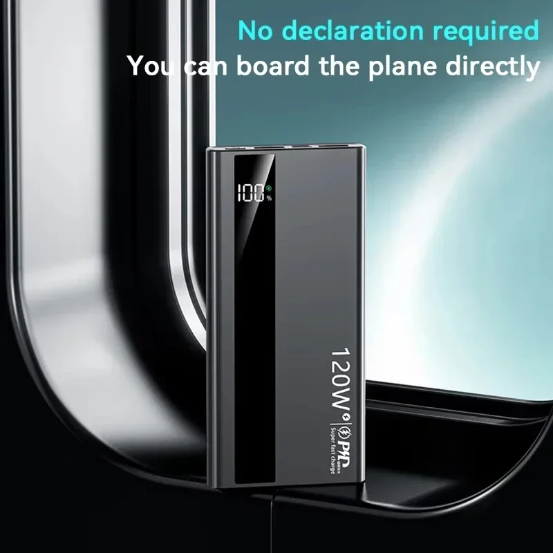 Портативный внешний аккумулятор Lenovo 120W 500000mAh с высокой емкостью и сверхбыстрой зарядкой для iPhone Samsung 2026 New (art.: 3920db38927ae) - 3920db38927ae
