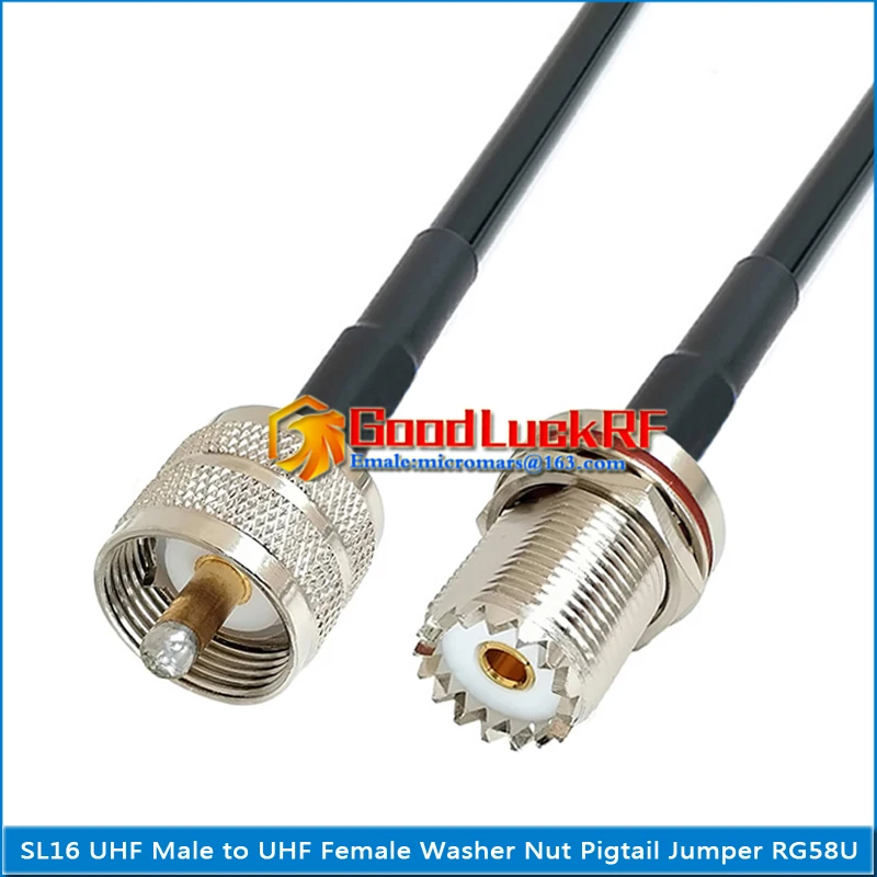 

SL16 UHF Male To UHF Female O-ring Washer Nut Connector Pigtail Jumper RG-58 RG58 3D-FB Extend copper cable 50 Ohm PL259 SO239
