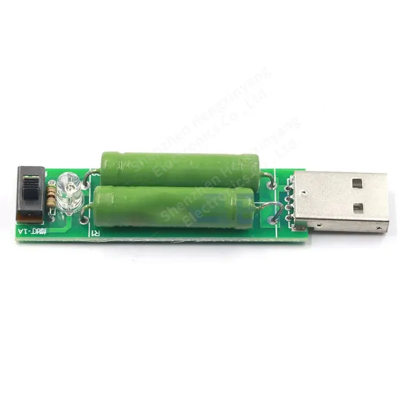 USB mini discharge load resistor 2A/1A with switch 1A Green led 2A red LED