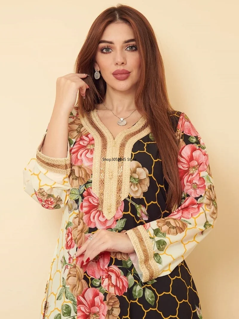 Morocco Muslim Dress Women Abaya Kaftans Diamond Evening Dresses for Women Dubai Turkey Islam Long Dress Robe Femme Vestidos