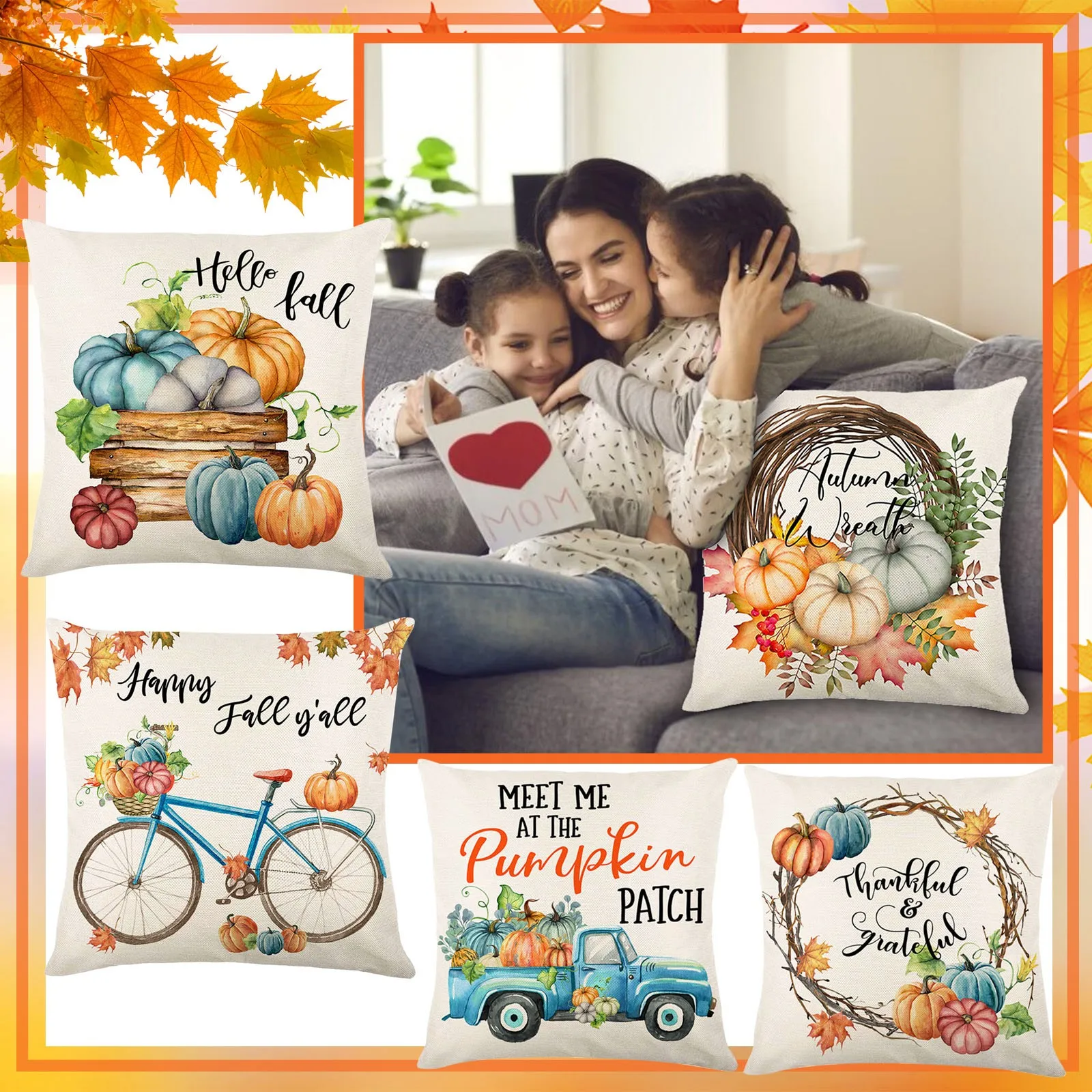 

Льняной Чехол 45x45 см с цифровым принтом, наволочка для подушки, односторонний Шелковый чехол для подушки