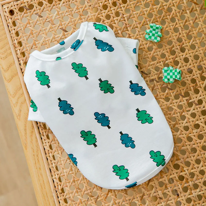 

Print Vest Pet Dog Clothes Tree T-shirt Clothing Dogs Cotton Super Small Breathable Cute Chihuahua Summer White Boy Mascotas