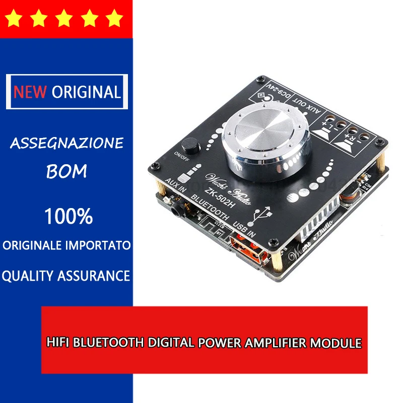 

ZK-502H HIFI Bluetooth Digital Amplifier Module TPA3116 50W * 2 2.0 Stereo