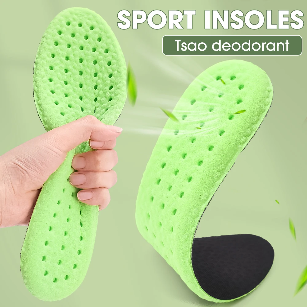 4pcs Massage Insoles Women Men Breathable Arch Support Shoe Sole Pads Unisex Deodorant Memory Sponge Sports Feet Care Inserts