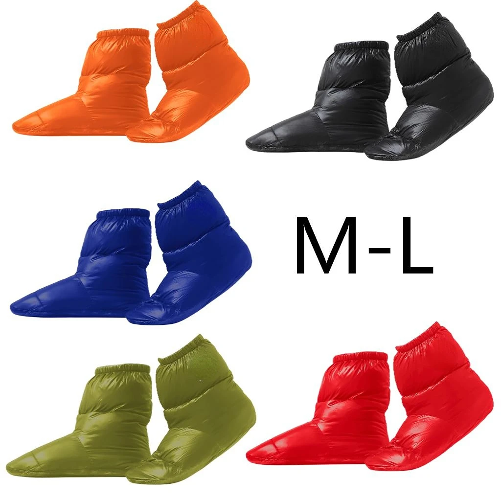 Outdoor Camping Tent Warm Soft Slippers Boots Covers Soft Down Filled Footwear Mules Cozy Warmers