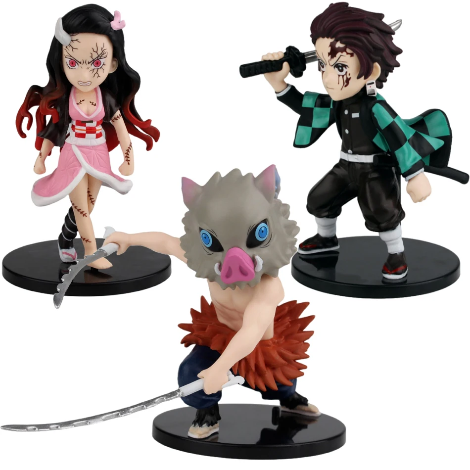 

Anime 15CM Demon Slayer Kimetsu no Yaiba figure Kamado Tanjirou Action Figure Agatsuma Zenitsu Nezuko Warrior PVC Model Toys