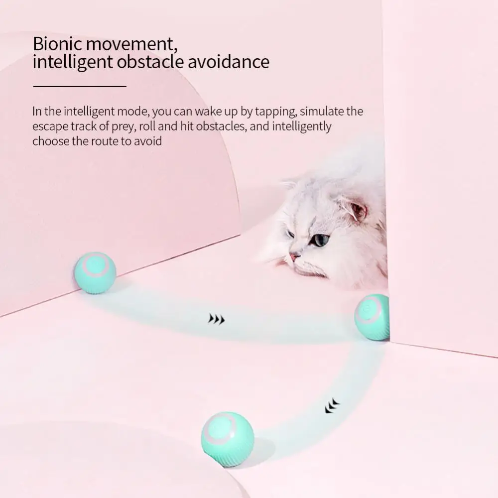

High Guality Cat Tease Ball Self-moving Long Lasting Gravity Rolling Balls 43mm Bite Resistance For Cats Training Silicone