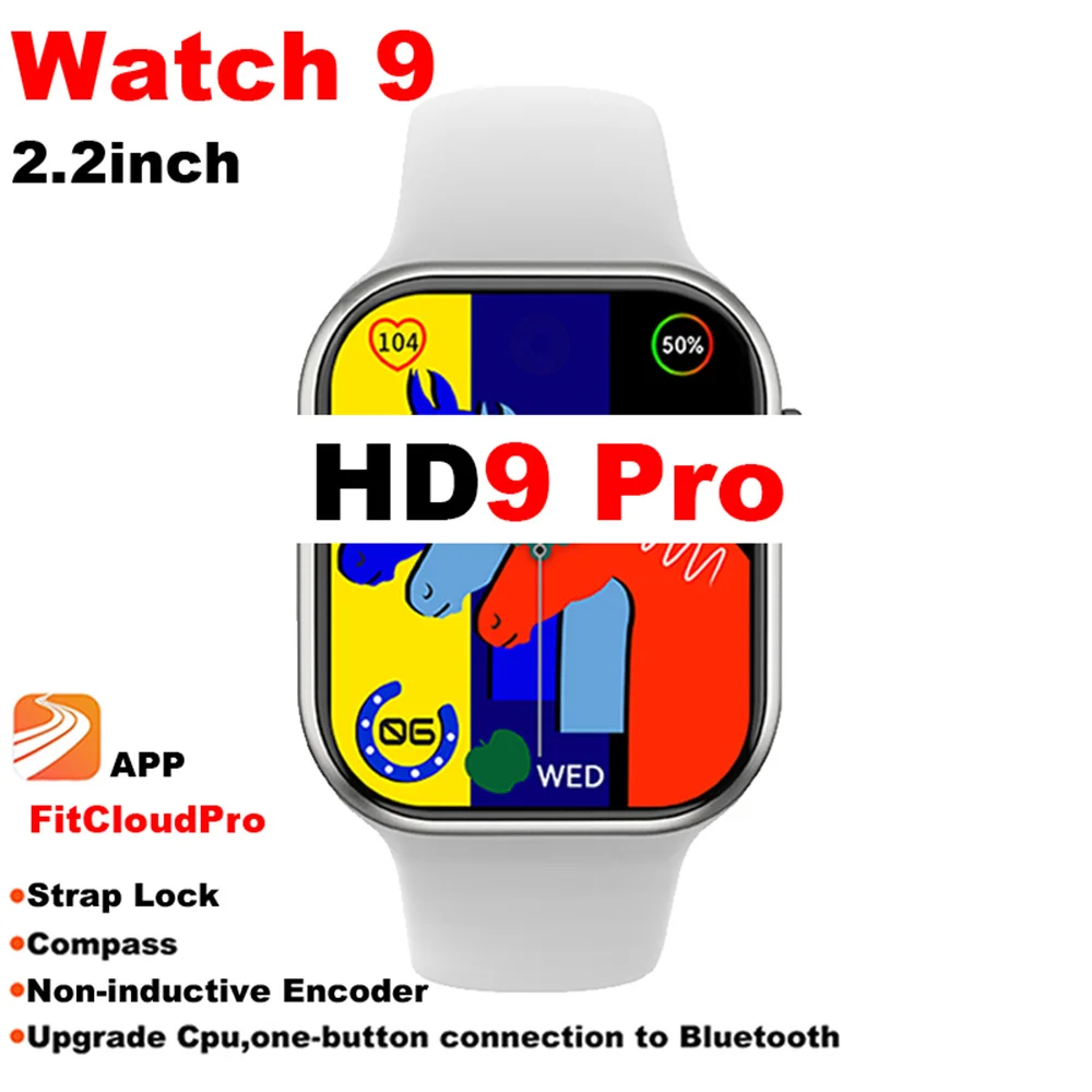 

HD9 Pro Smart Watch for Men 2.2inch Wireless Charging Compass Bluetooth Call Siri NFC Women Smart Watch 9 Pk Hk9 Pro