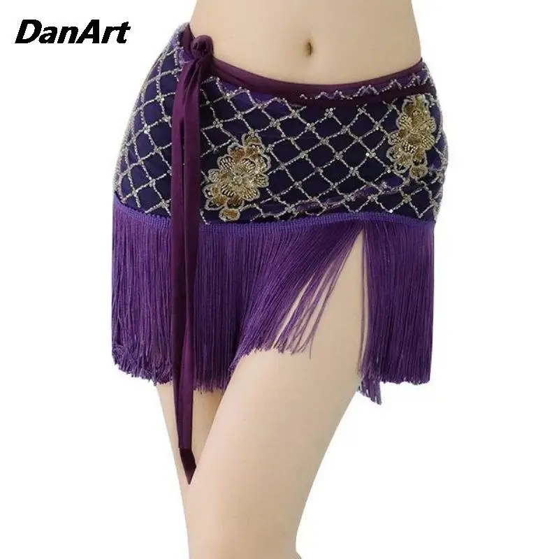 Юбка-шарф для танца живота женская элегантная юбка с вышивкой бисером и