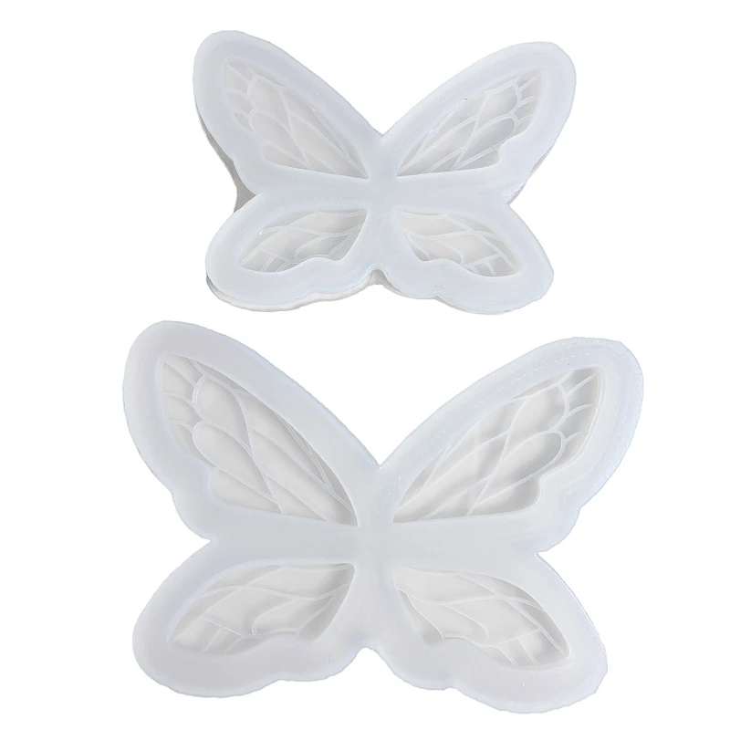 

Shiny Glossy Geometry Butterfly Elf Wings Silicone Epoxy Resin Mold DIY Keychain Pendant Jewelry for Bag Decorations LXAE