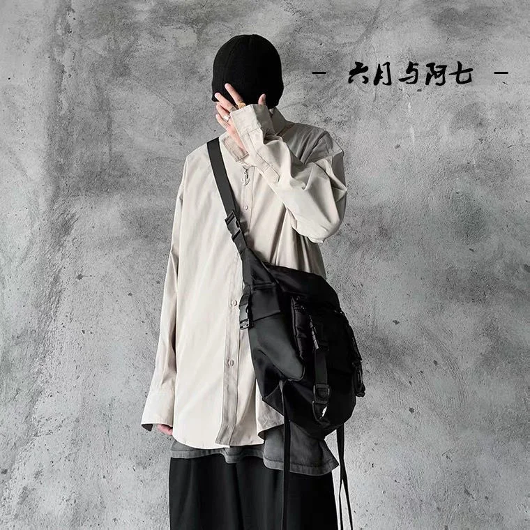 Сумка через плечо из нейлона в готическом стиле черная сумка сумка-тоут для