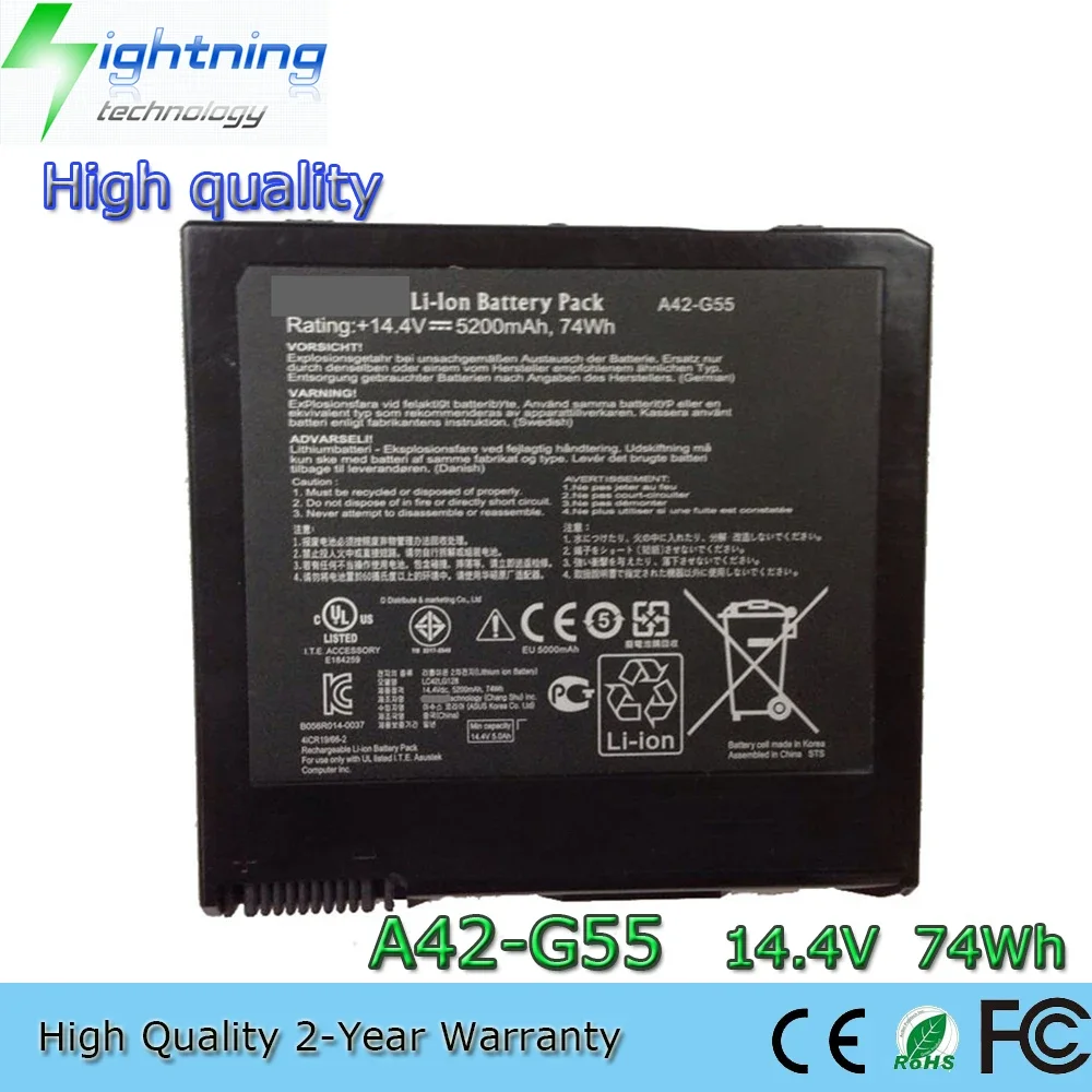 Новый оригинальный аккумулятор для ноутбука A42-G55 14 4 В 74 Втч ASUS G55 G55V G55VM G55VW ROG-G55VW