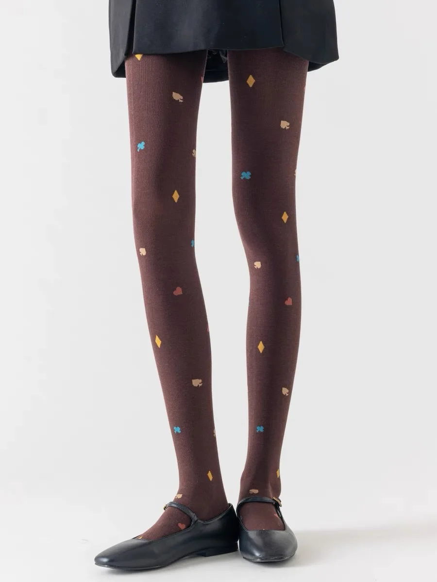 Весенне-осенние женские винтажные вязаные леггинсы в японском стиле Mori Girls Color Block