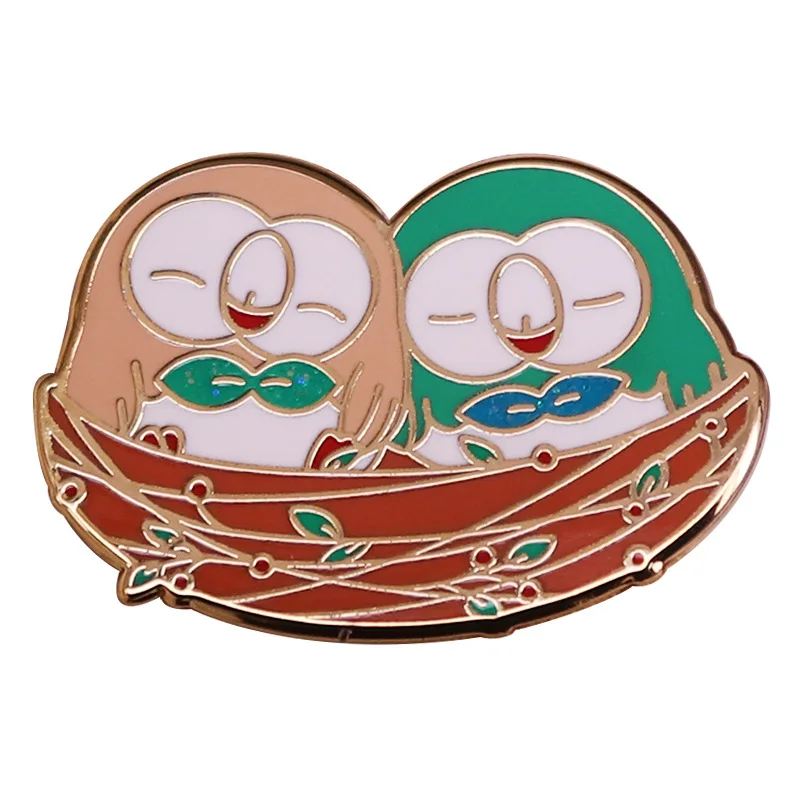 

C3511 Cute Owl Couple Enamel Pins Lapel Pins for Backpack Women's Brooches on Clothes Anime Briefcase Badges Fashion Accessories