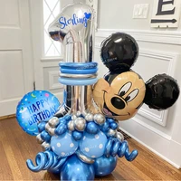 39pcs disney mickey mouse head aluminum film balloons set 32 inch silver number balloons birthday party baby shower decorations
