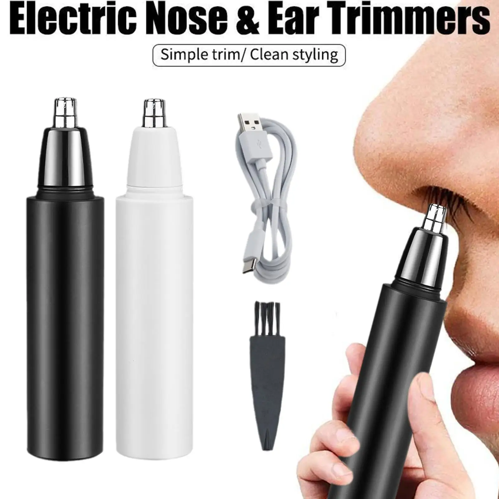

Electric Nose Hair Rechargeable Multi-kinetic Shaving Two-in-one Unisex Fully Automatic Washable Shaving Nose Trimmer