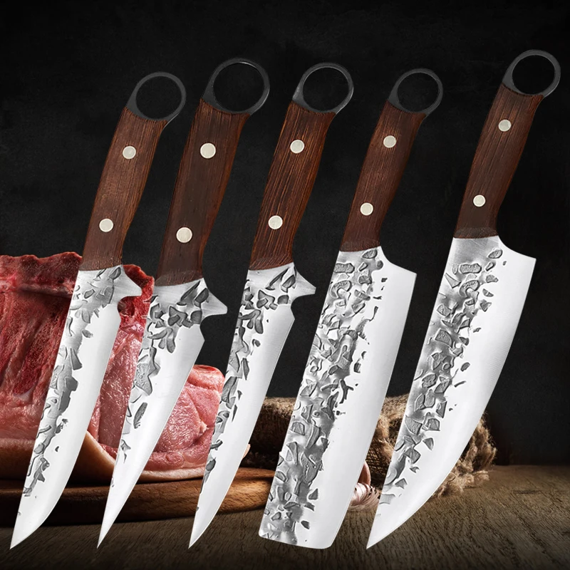 

Нож для ковки мяса, мясницкий нож, 1-7 шт., набор кухонных ножей, молоток из нержавеющей стали, ножи для нарезания, инструменты для готовки