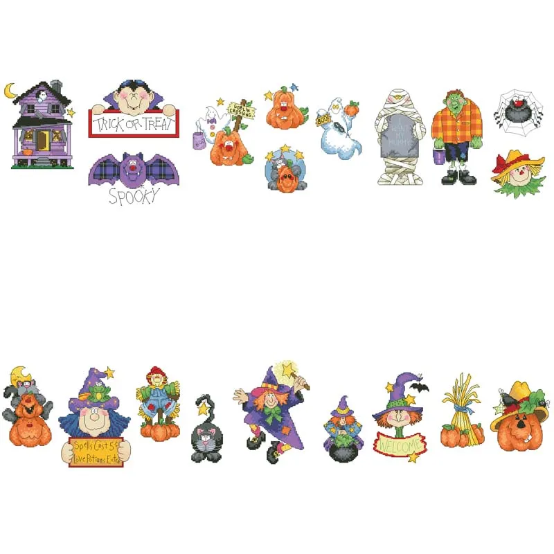 Needlework, Halloween Pendant, Diy Sets, 16ct, 14ct, 18ct, 00328