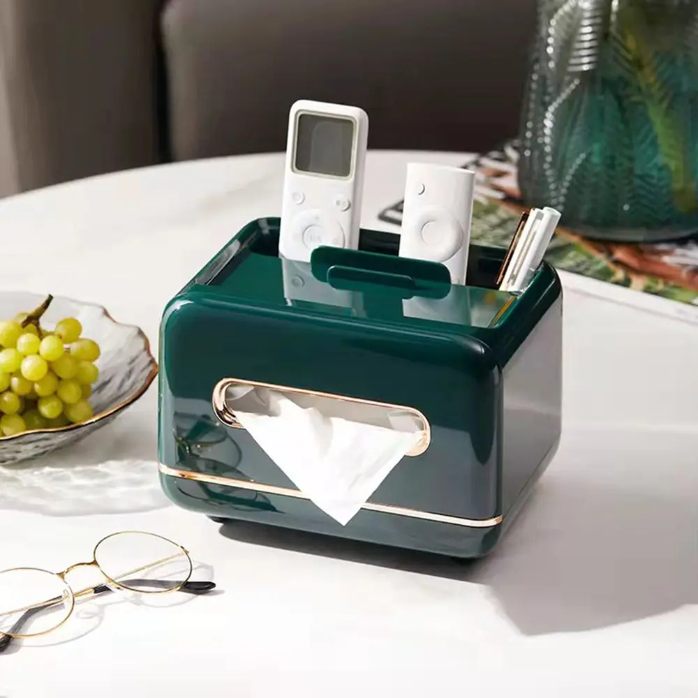 

Office Desktop Cover Multifunctional Table Decoration Phone Holder Tissue Boxes Paper Storage Case Cosmetic Organizer
