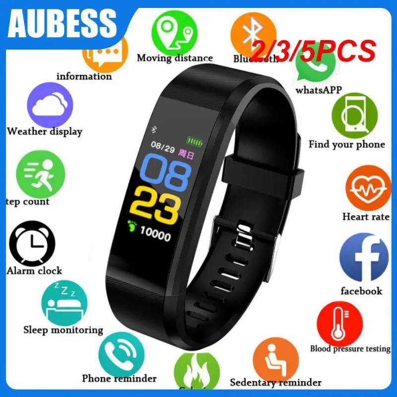 

2/3/5PCS Activity Tracker Wrist Band Bracelet Alarm Clock Usb Charging Fitness Smart Watch Touch Control