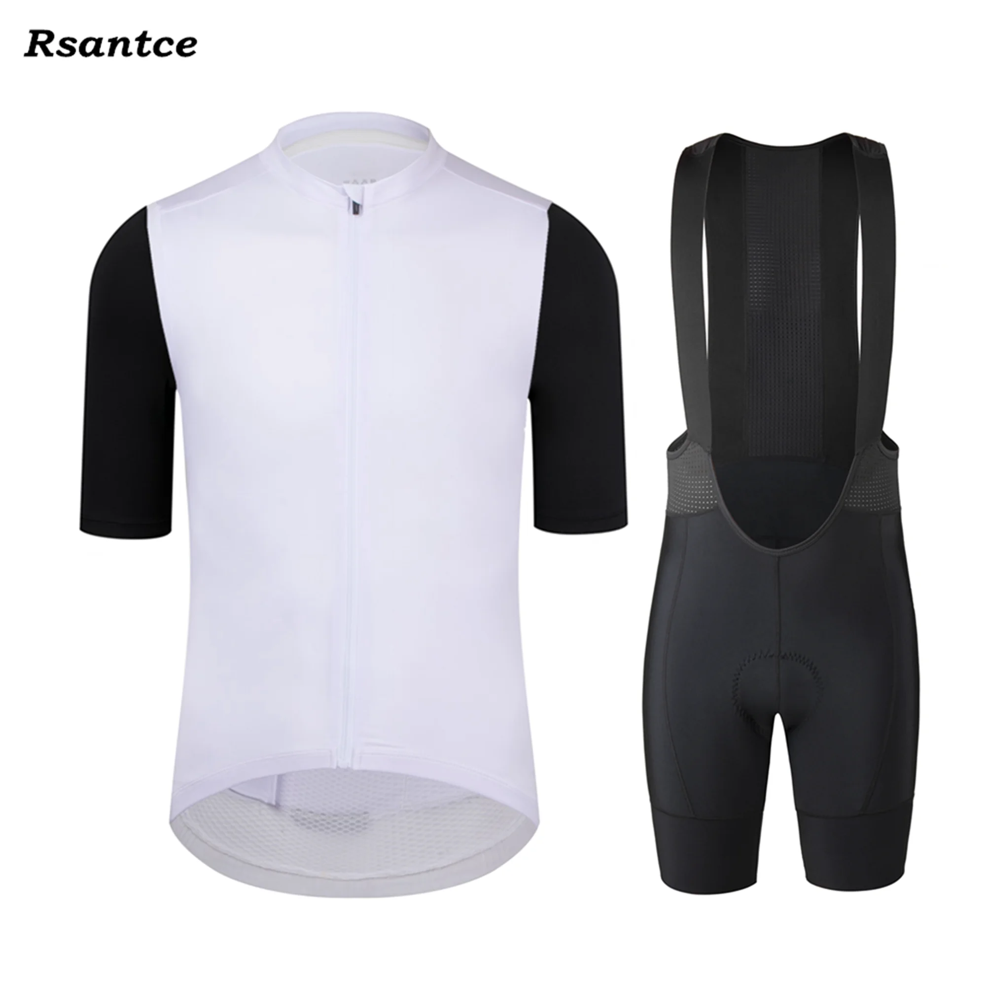

Rsantce Summer Men's Cycling Jersey Short Sleeves Bibs Shorts Suit Bicycle Clothing Set MTB Uniform Triathlon Breathable Shirt