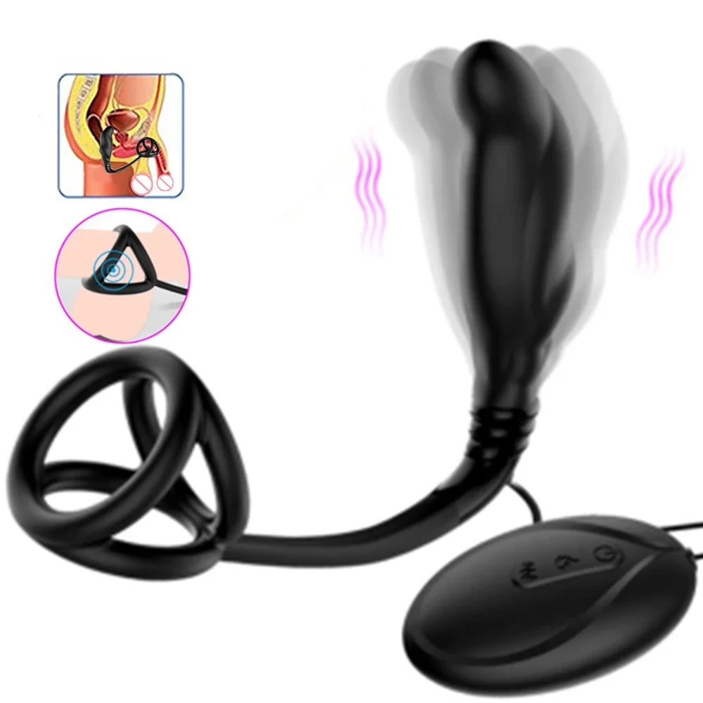 

Анальная секс-игрушка, Мужской Вибратор для массажа простаты, анальная пробка с проводным управлением и стандартной анальной пробкой, вибратор для мужчин