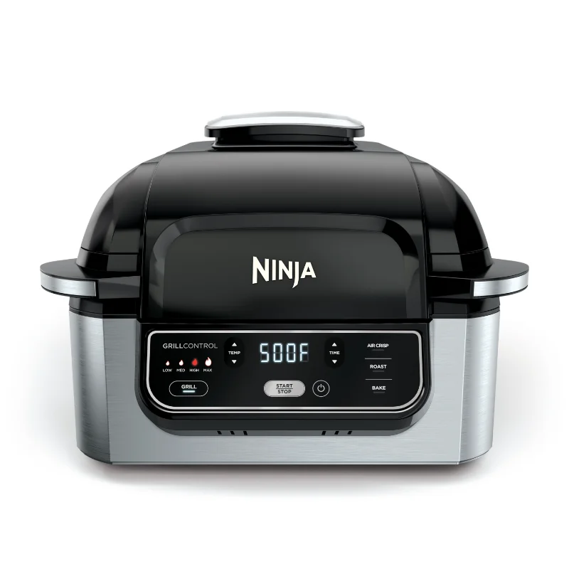 

4-in-1 Indoor Grill with 4-Quart Air Fryer, Roast, & Bake, AG300