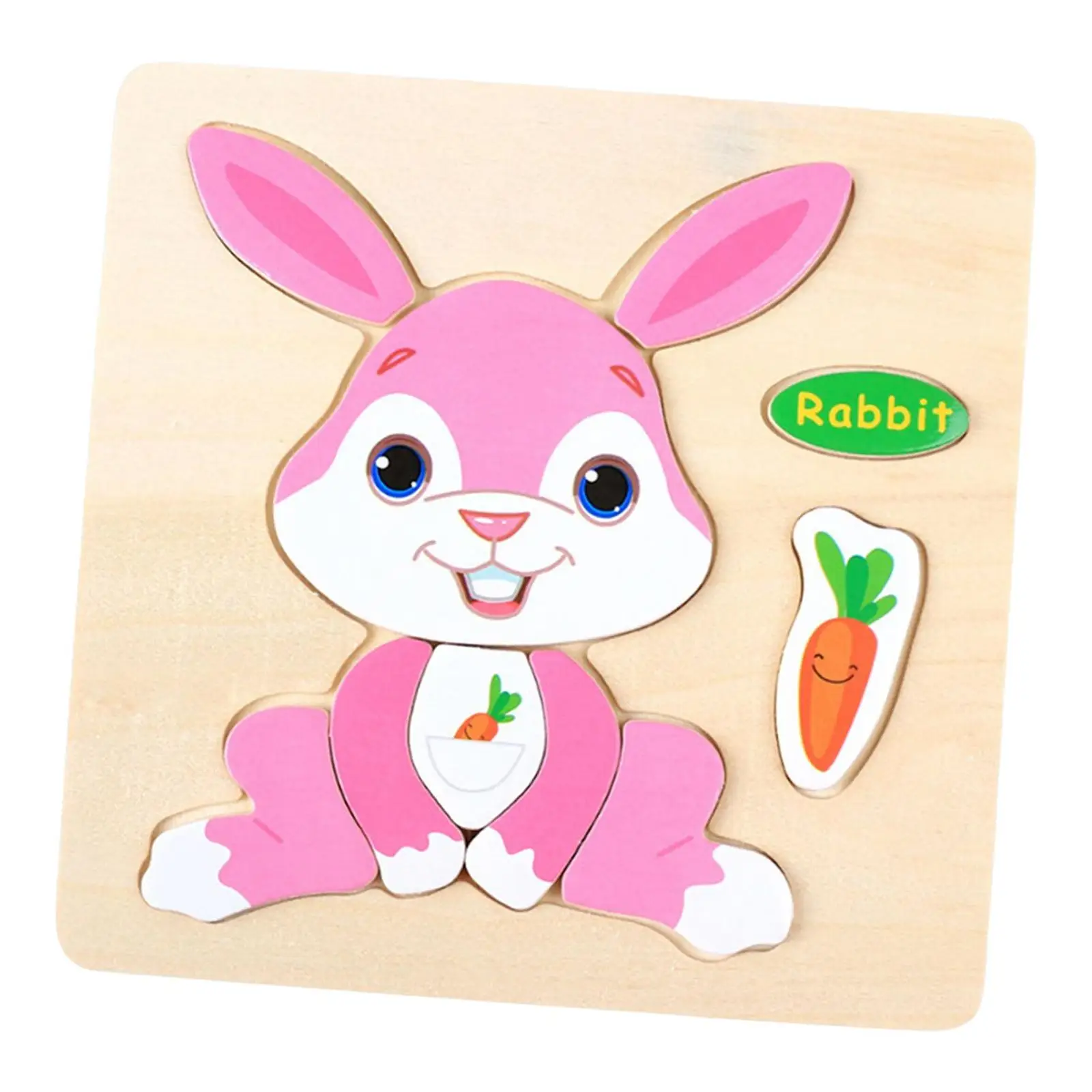 

Cartoon Rabbit Jigsaw Puzzles Montessori for Boys Girls Kids Easter Gift