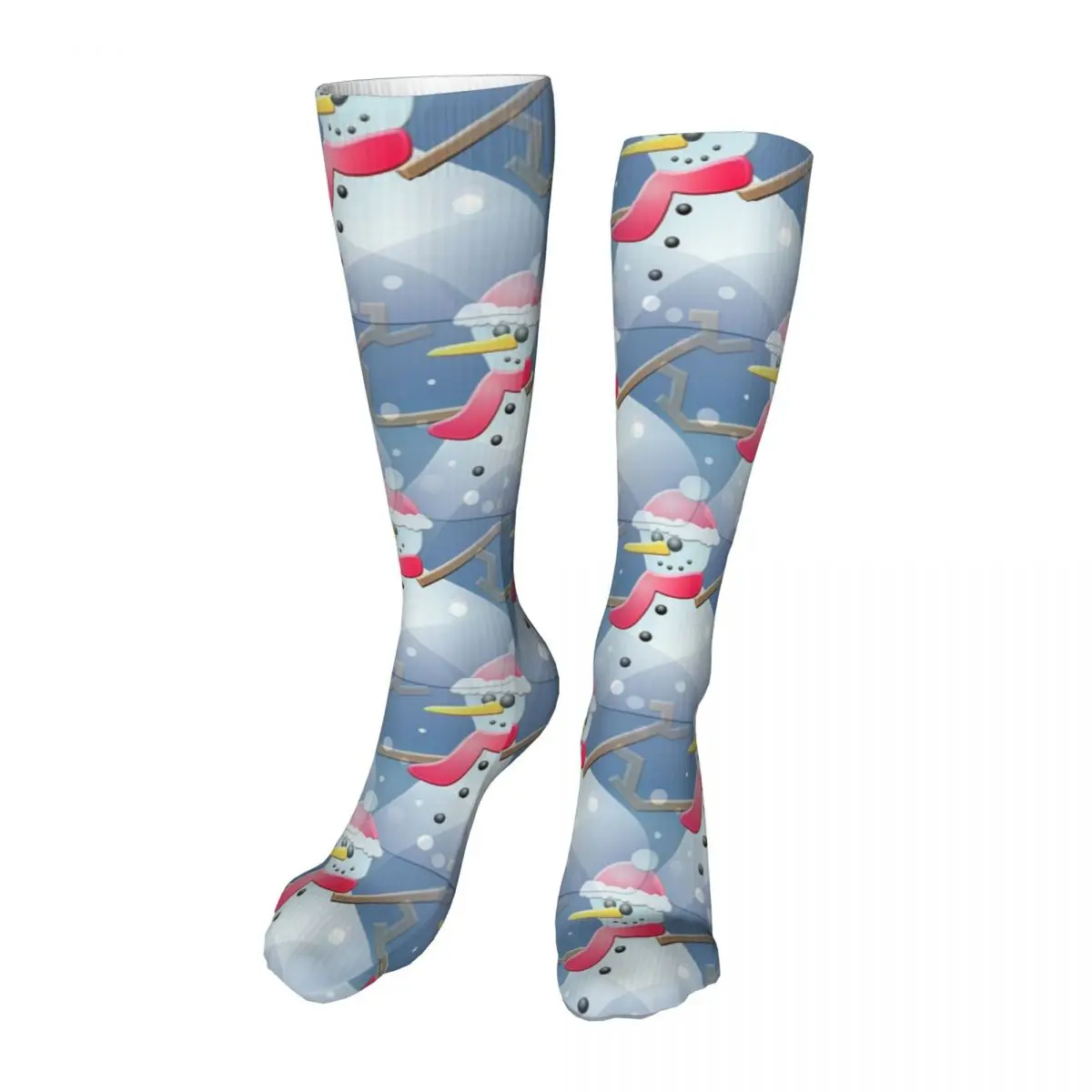 

Snowman Wearing A Christmas Hat Novelty Ankle Socks Unisex Mid-Calf Socks Thick Knit Soft Casual Socks