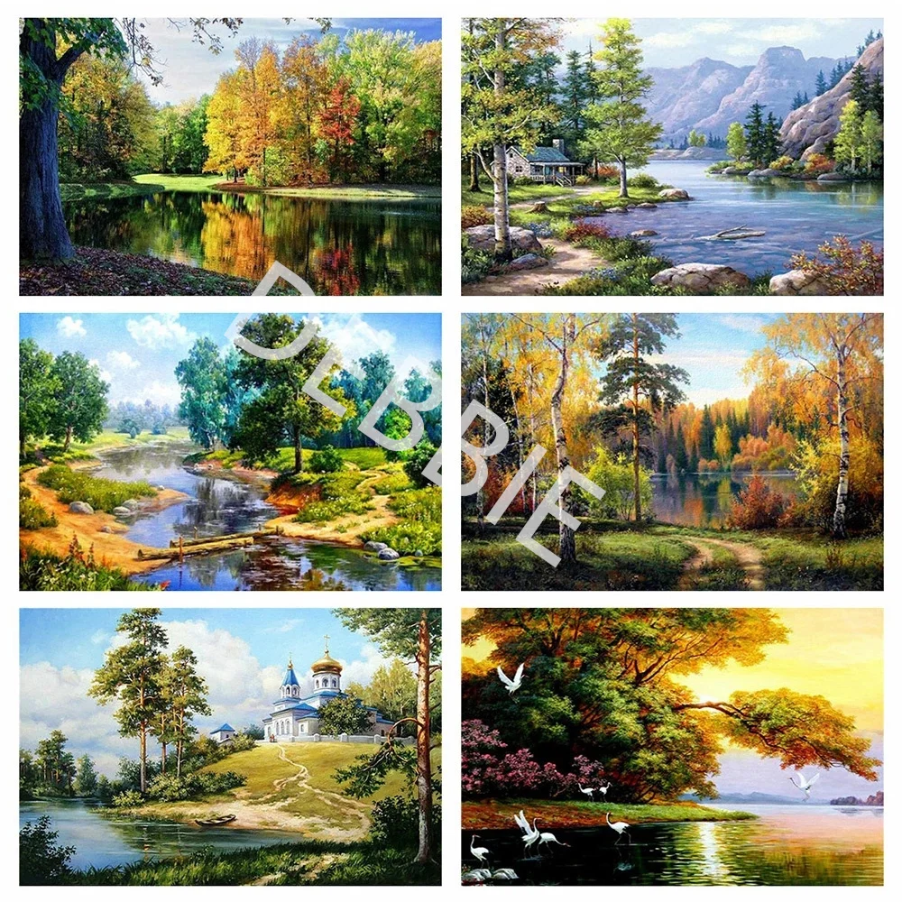 

5D Diy алмазная живопись, вышивка, мозаика, вышивка крестиком стразы, украшение для дома, пейзаж, зеленое растение, настенные картины