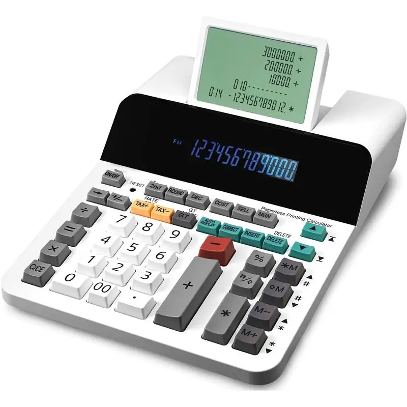

Настольный калькулятор, калькуляторы, калькулятор безбумажной печати, 1 каждый, товары для средней школы, белый
