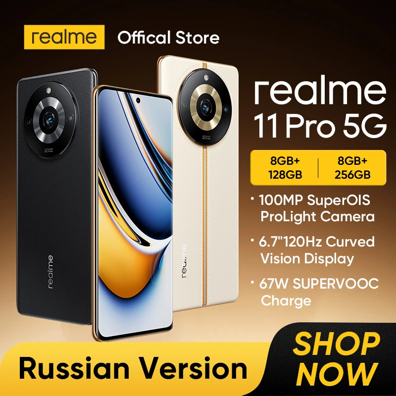 [World Premiere] realme 11 Pro 100MP SuperOIS Camera 6.7''120Hz Curved Vision OLED Display 67W SuperDart Charge with 5000mAh NFC
