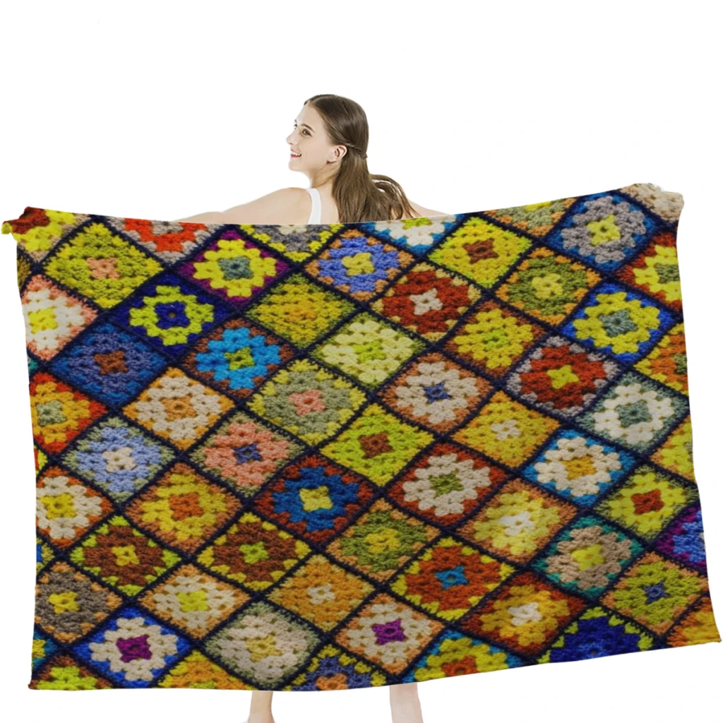 

Мягкое Фланелевое флисовое теплое одеяло с квадратным узором