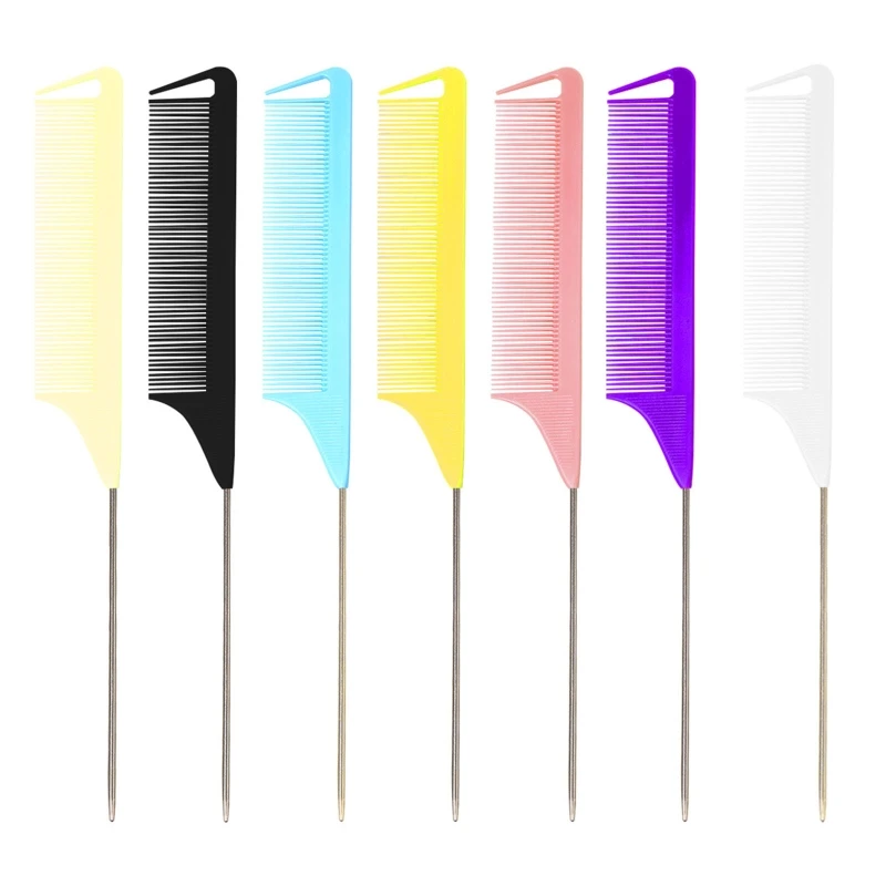 

Fine-tooth Combs Metal Pin Anti-static Hair Style Tail Comb Styling Tool