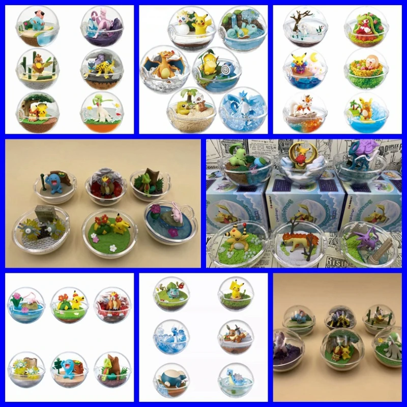 

Покемон, 1-10 поколения, 6 прозрачных эльфийских шариков, куклы Fire DragonPikachu, модель из ПВХ, украшения для рабочего стола, детские игрушки, подарк...