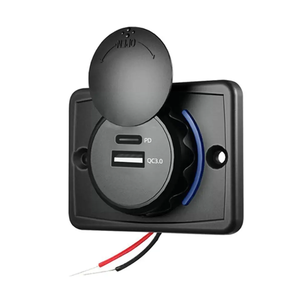 

Quick Charge 3.0 Dual USB & PD Type-C Charger Socket USB Socket Car Charger Charger Waterproof Fast Adapter Outlet 12V/24V Q4W6