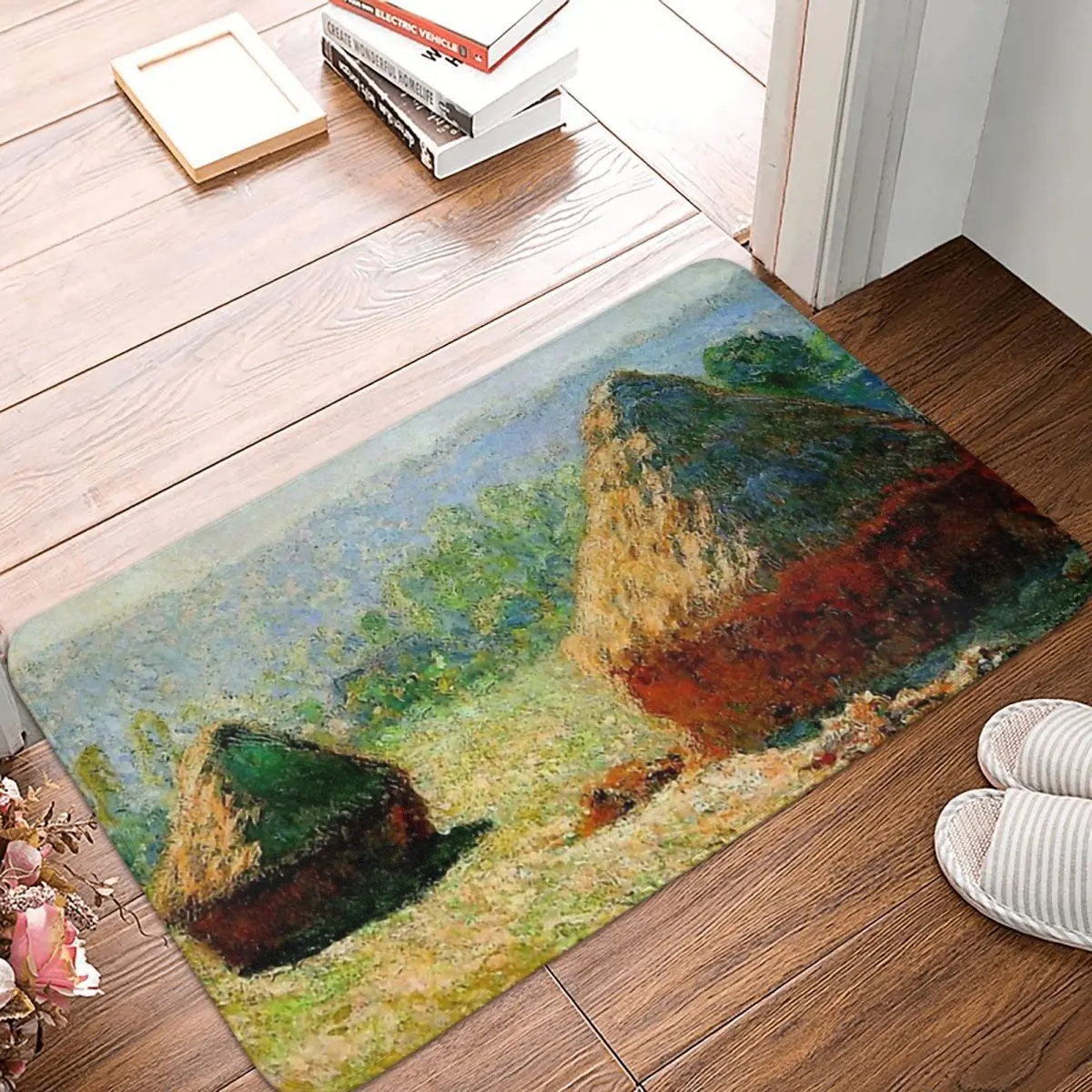 

Claude Monet French Impressionist Painter Non-slip Doormat Grainstacks At The End Of Summer Bath Kitchen Mat Prayer Carpet Decor