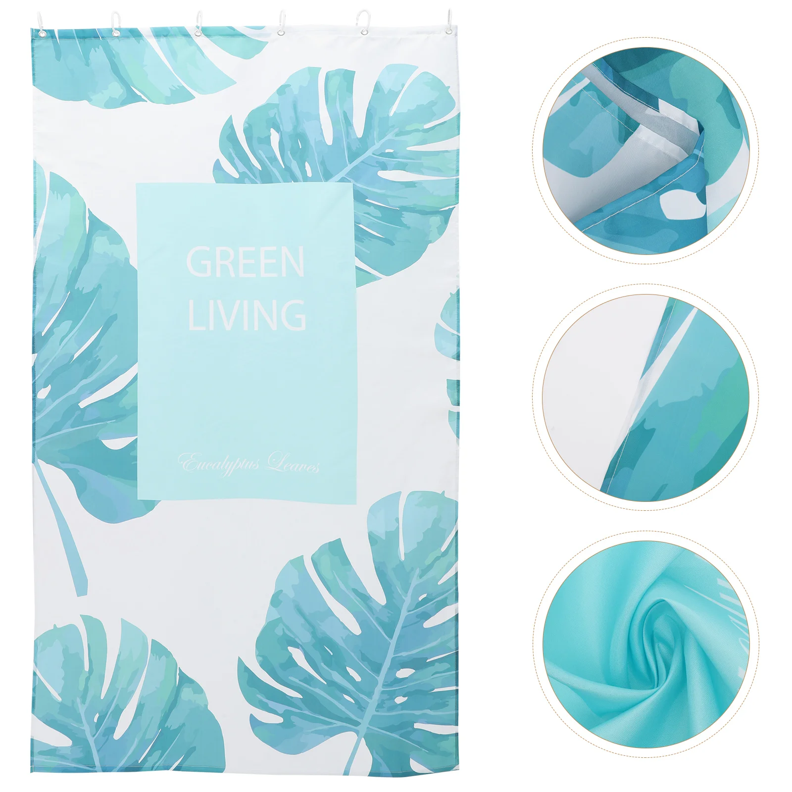 

Curtain Shower Curtains Bathroom Leaves Drapery Green Partition Bath Stylish Printing Bathtub Proof Water Liner Fabric Window