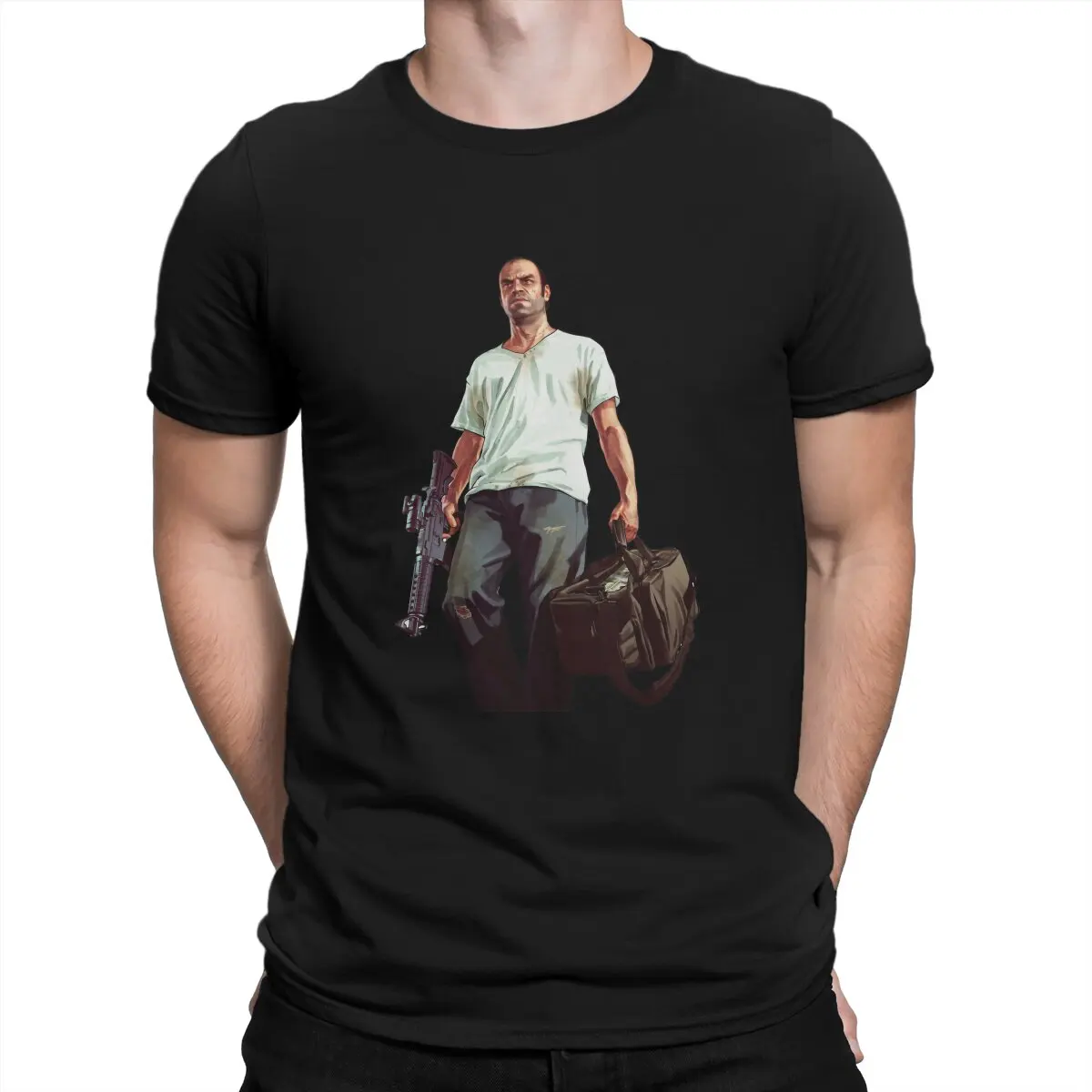 

Trevor Philips Men's T Shirt Grand Theft Auto AdventureVideo Game Casual Tees Short Sleeve Crew Neck T-Shirts Cotton Clothes