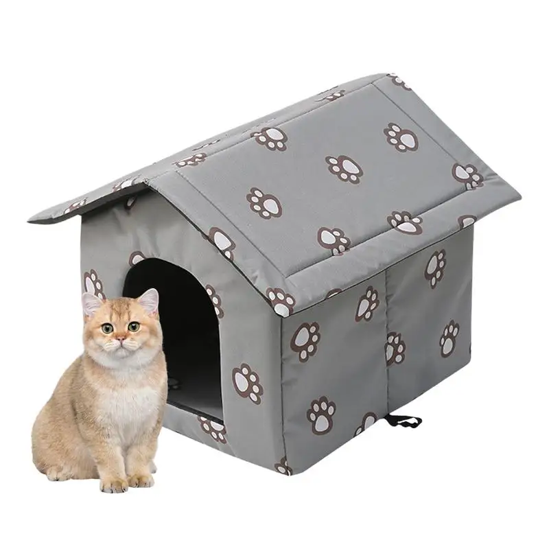 

Outdoor Cat House Waterproof Pet House Thickened Cat Nest Tent Cabin Portable Pet Bed tent For Outdoor Cat Kennel accessories