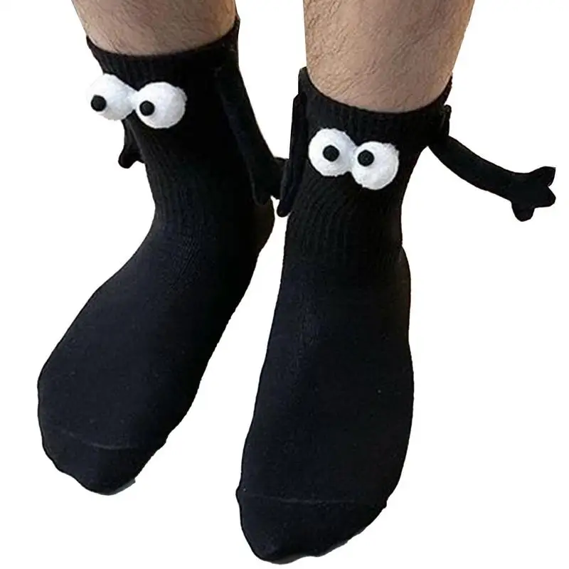 

Hand Holding Socks Magnetic Hand Holding Mid Tube Cute Socks With Eyes Mid Tube Cute Socks Funny Gifts Magnetic Suction 3D Doll