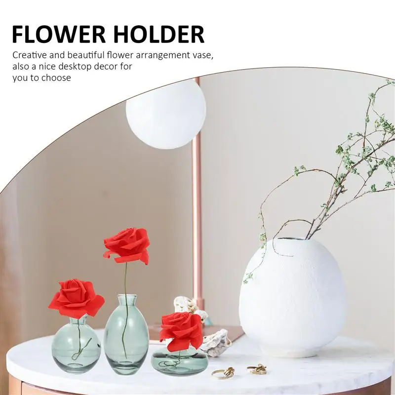 

3Pcs Simple Glass Flower Vase Home Hydroponics Vase Flower Arrangement Holder