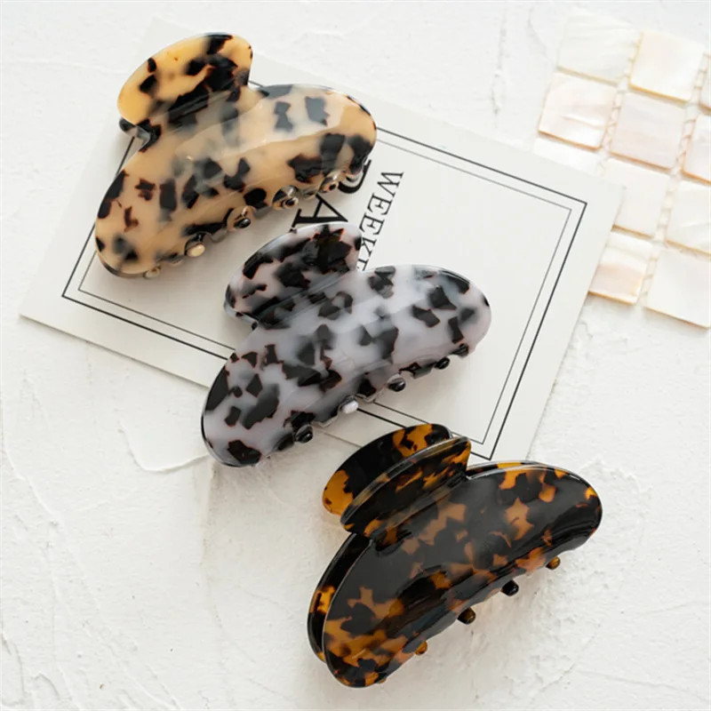 

European and American High Quality TortoiseShell Acetic Acid Hair Claw Clips Big Size Temperament Custom Hair Accessories