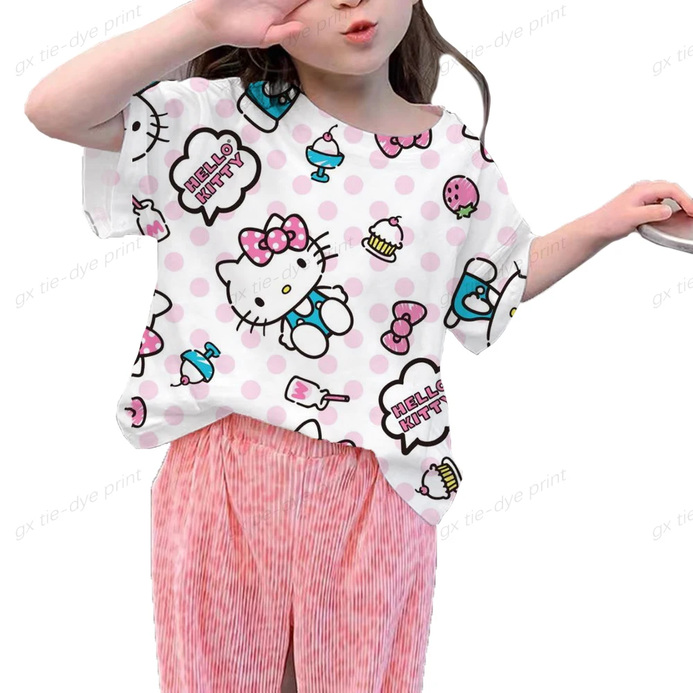 

Футболка для девочек 2-8 лет, с рисунком Hello Kitty