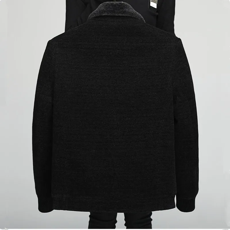 UHYTGF Middle Aged Elderly Dad Winter Parka Coat Mens Plush Thicken Cold Proof Warm Jacket Male Business Casual Men Overcoat 184