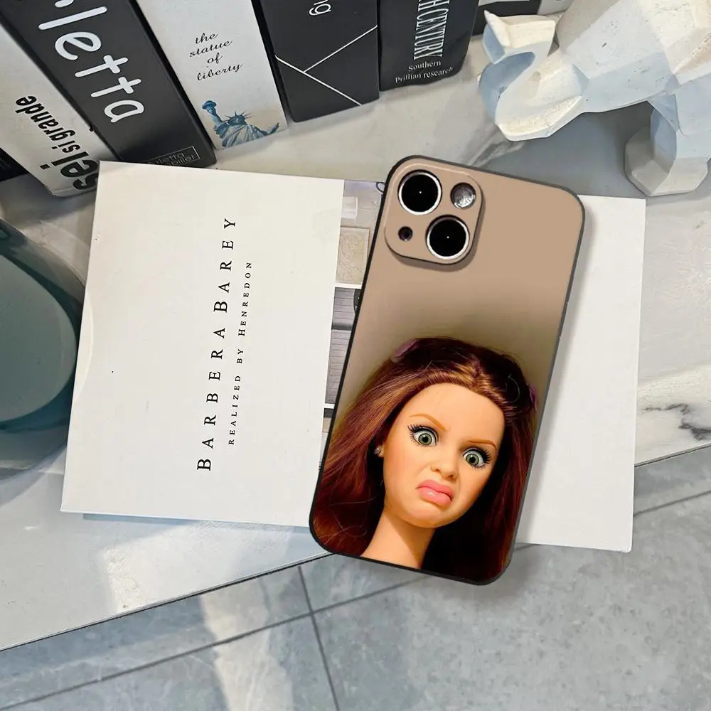 Фото Забавный чехол для телефона с изображением кукольного лица HYBXAXC для iPhone 16, 15, 14, 13, 12, 11, Pro, Max, Plus, X, XS, SE, E, Mini, мягкий силиконовый черный чехол для CS DOTA №3