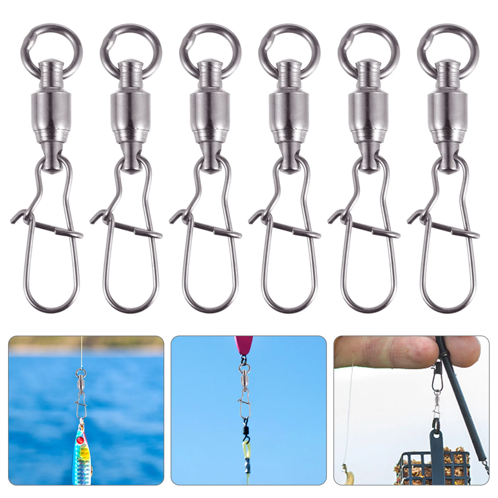 

Rolling Swivels Connector Fishhooks Accessories Tackle Fishpond Retractor Bearing Swivel Sea Saltwater Line Hook Connecting Ring