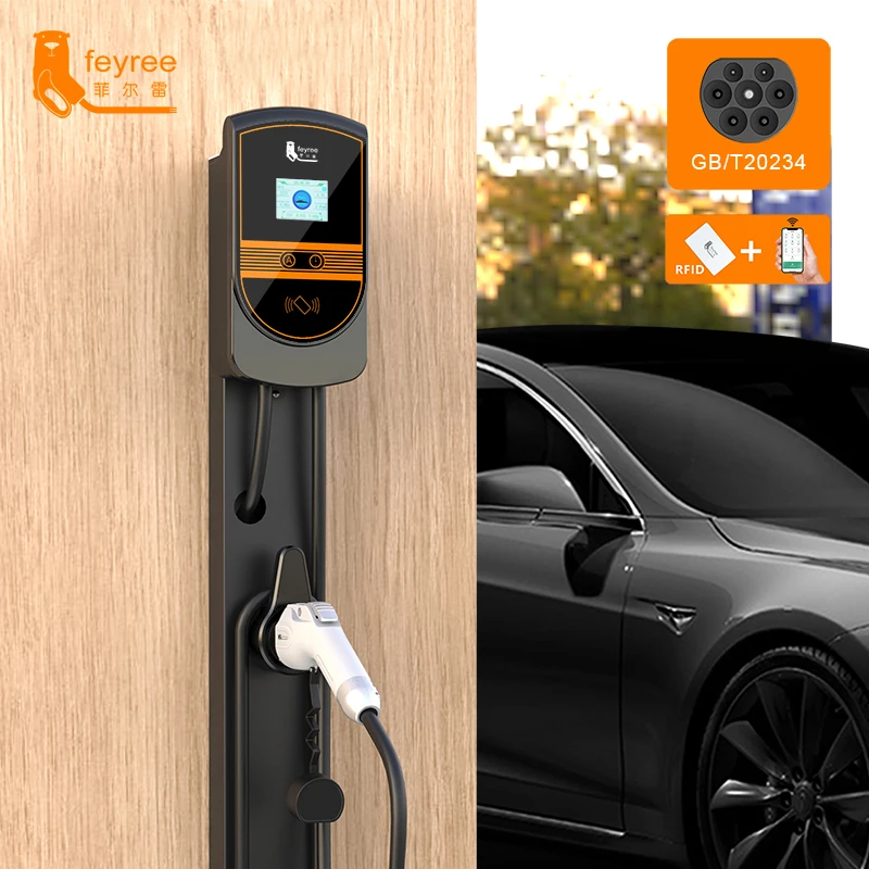 Feyree EV зарядное устройство GB/T шнур EVSE Wallbox электромобиль 7 кВт 11 22 приложение для