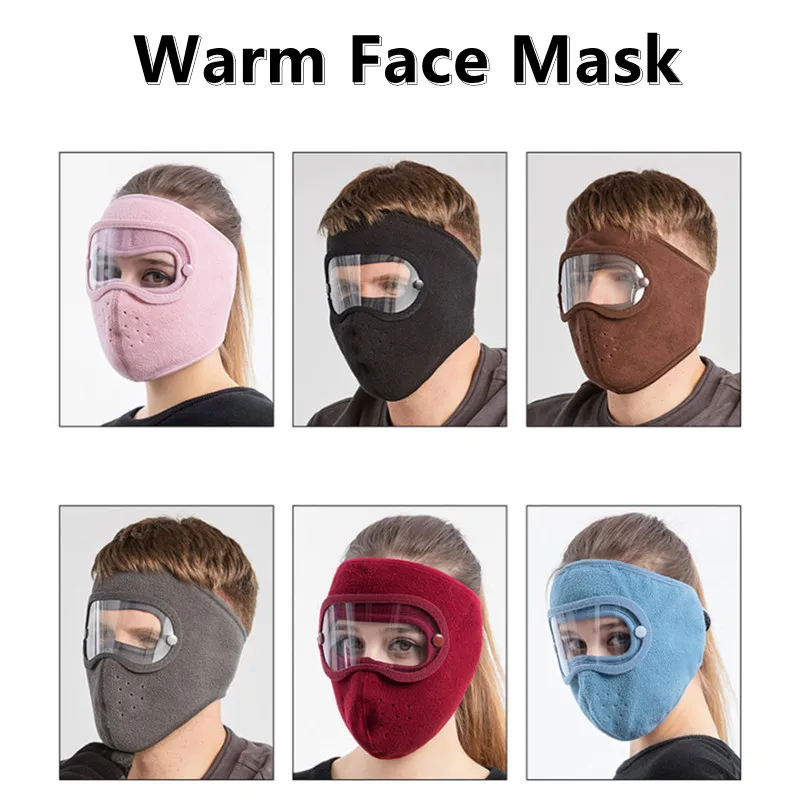 

Windproof Antidust Face Mask Cycling Ski Breathable Face Mask High Definition Anti Fog Goggles Hood Head Cover Warm Face Mask