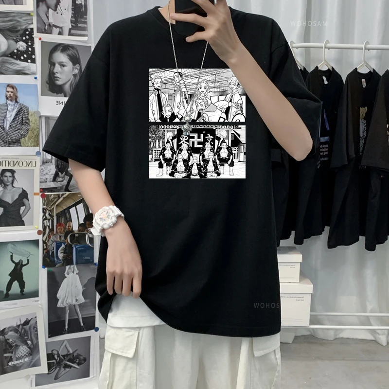 Футболка мужская летняя с круглым вырезом и коротким рукавом топ принтом